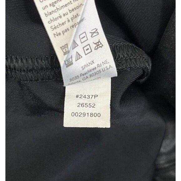 Spanx Faux Leather Leggings Women's Size 2X Black Pull On Shaping - Picture 11 of 11